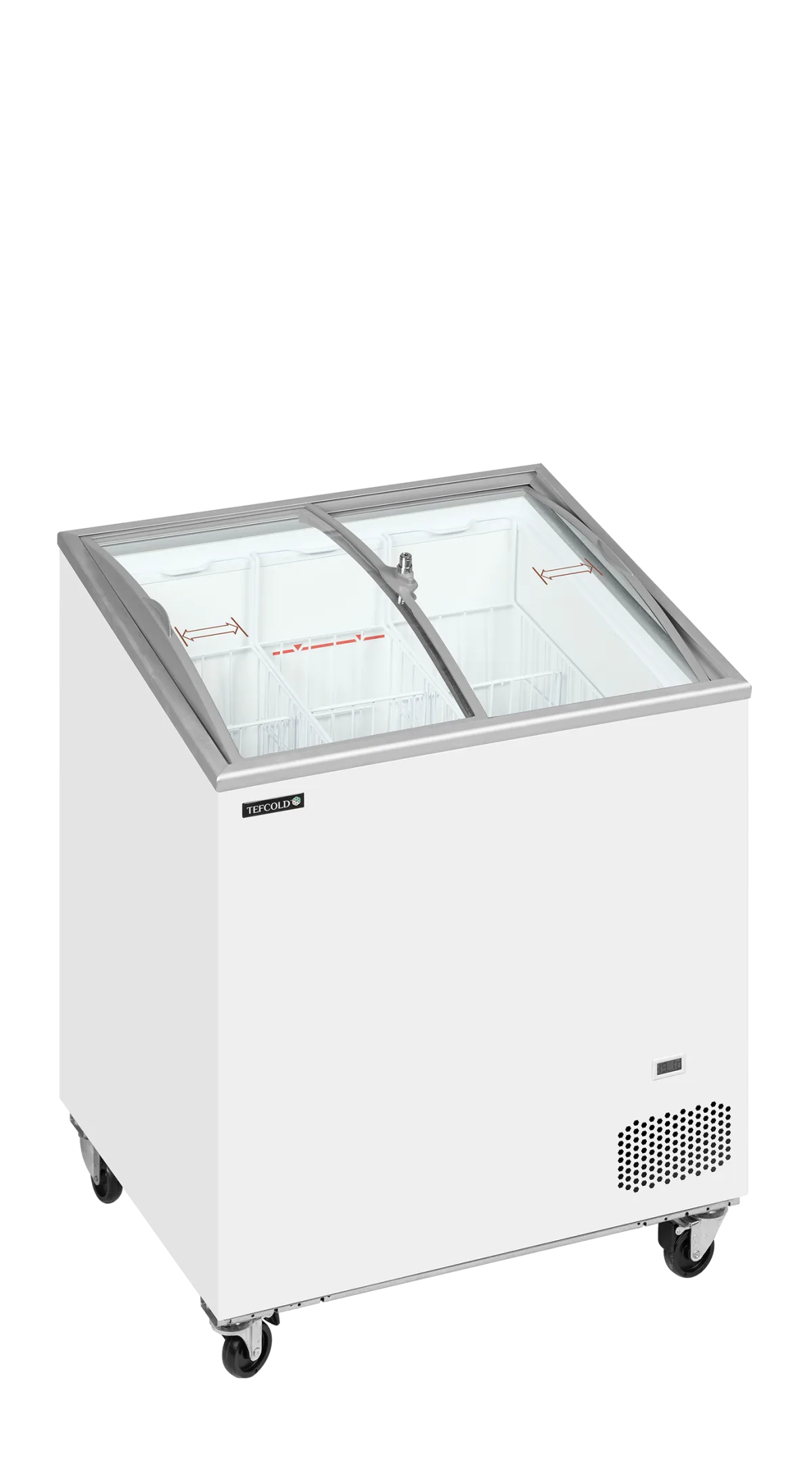 IC201SCEB Sliding Curved Glass Lid Chest Freezer