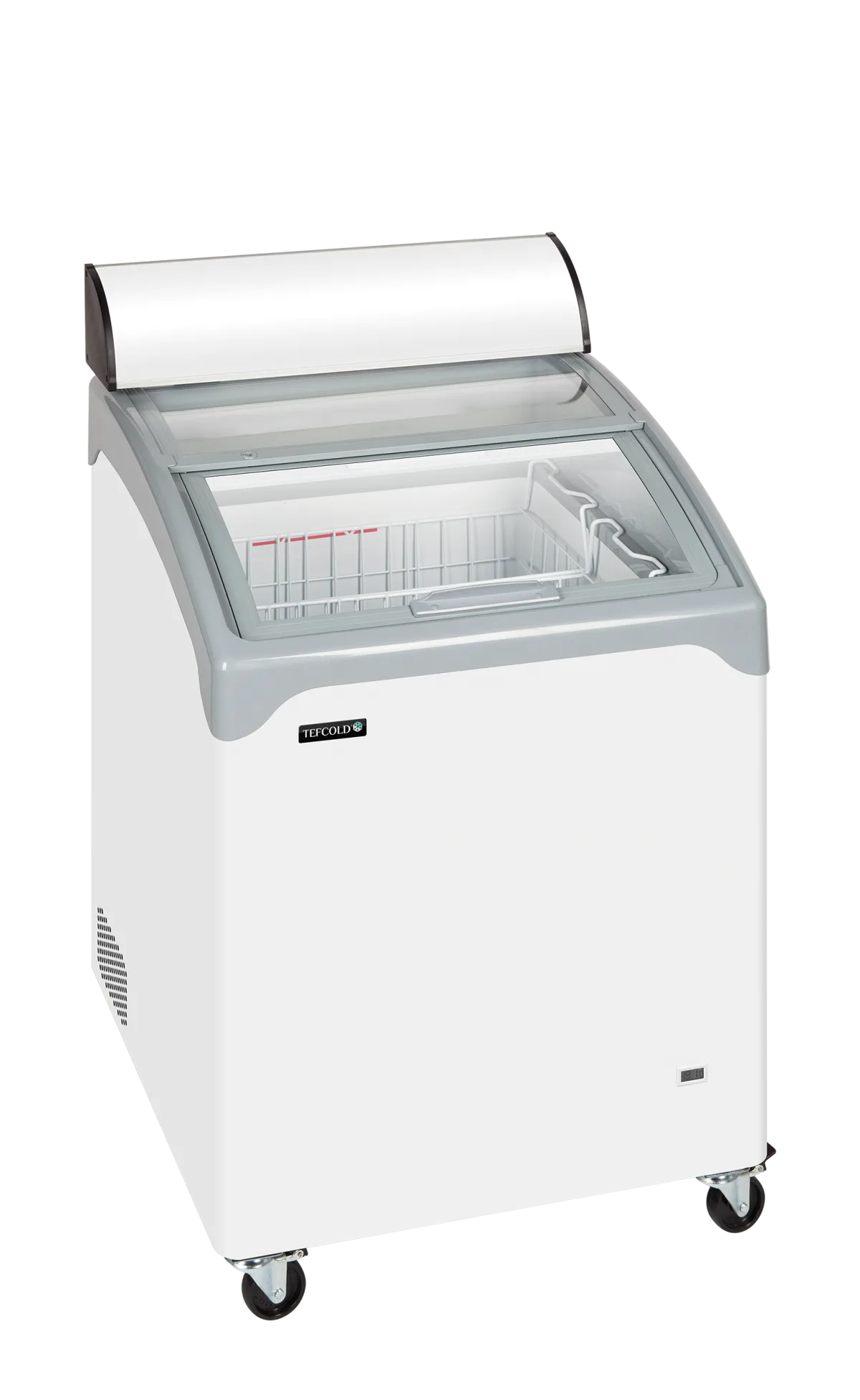 NIC101CP Sliding Curved Glass Lid Chest Freezer