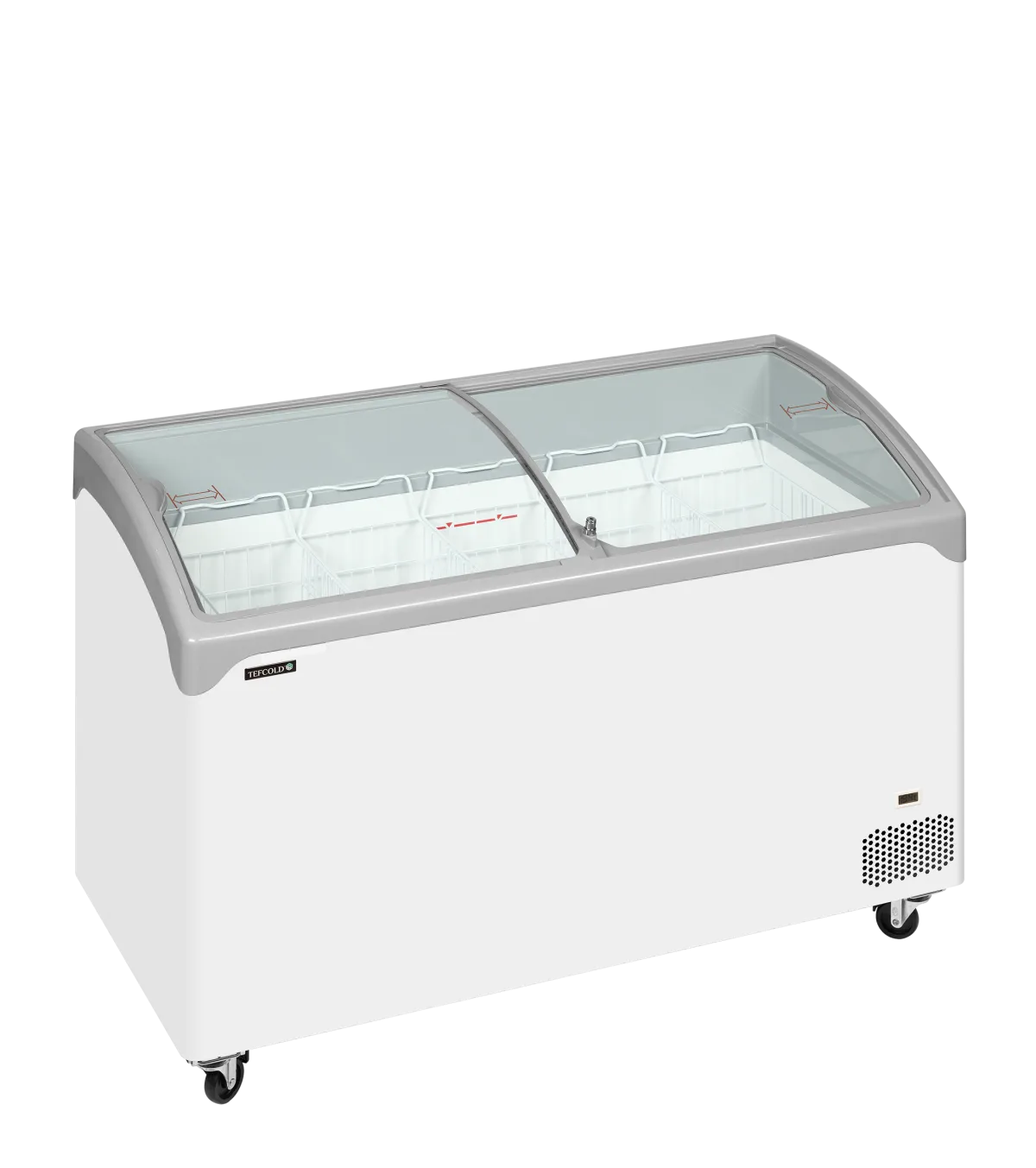 NIC401SCEB Sliding Curved Glass Lid Chest Freezer