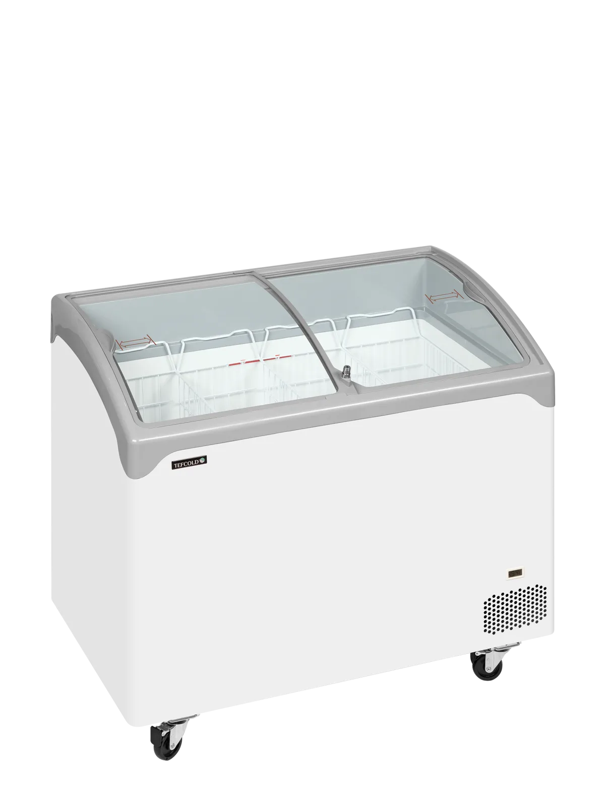 NIC301SCEB Vrieskist met gebogen glazen schuifdeksel