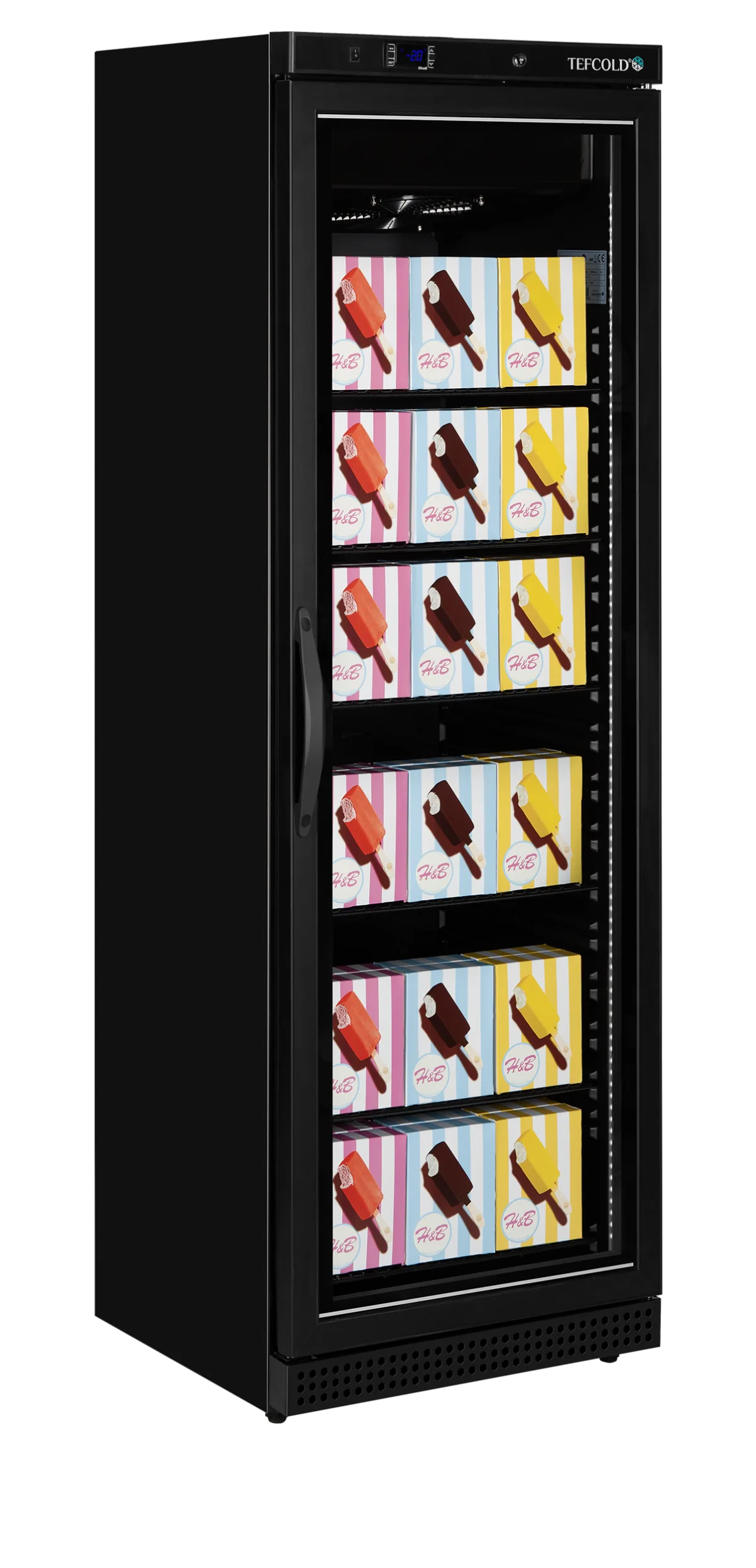 UF400VGB Glass Door Display Freezer