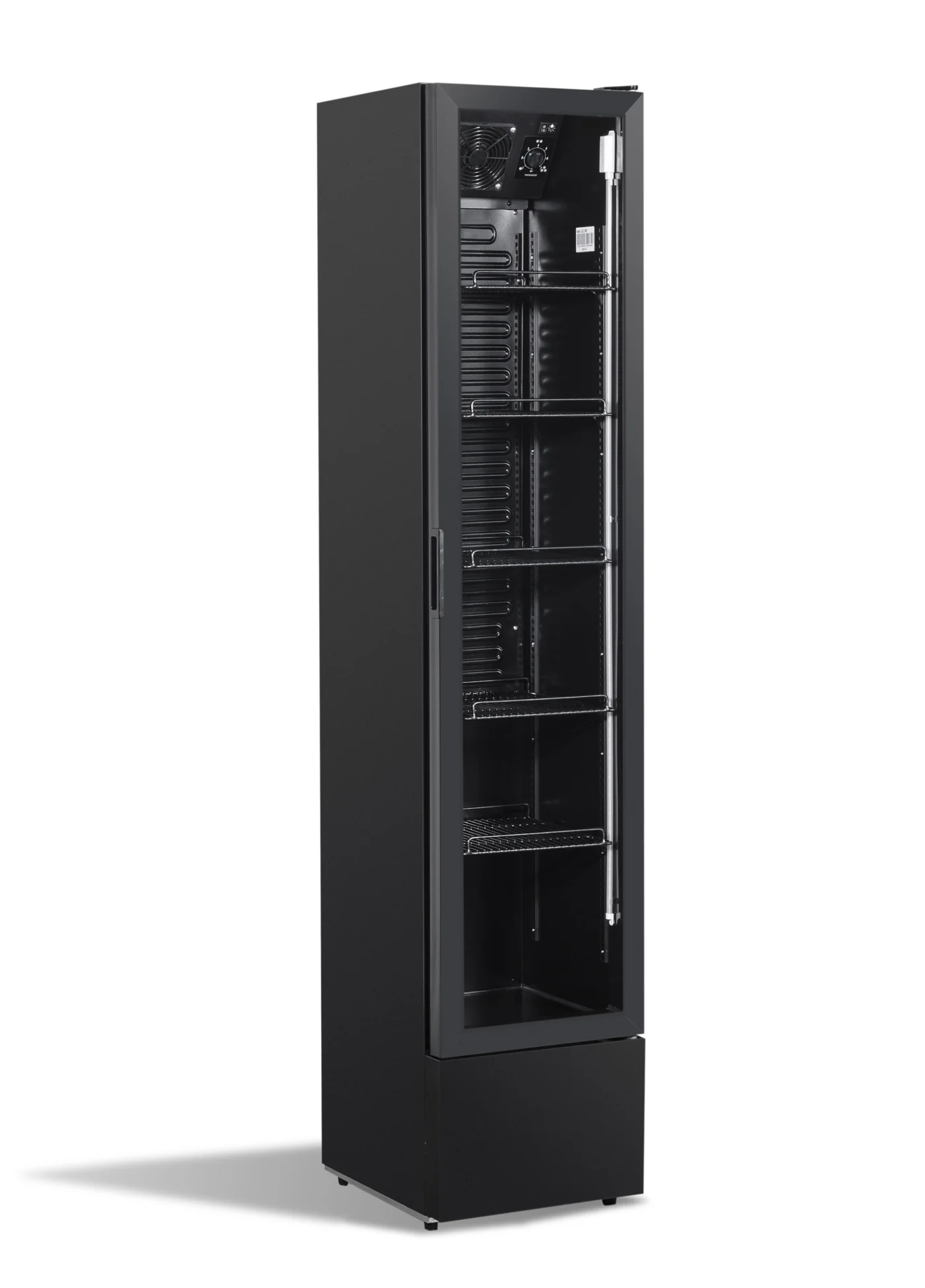 Glass Door Refrigerator Narrow Black NAP-150