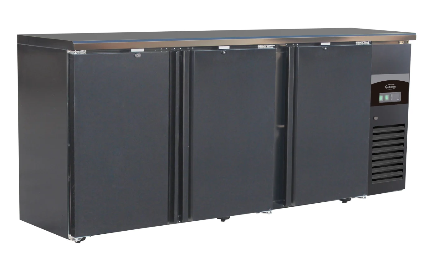 Barcooler Black 3 Doors Backbar counter
