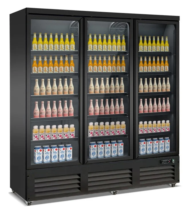 Freezer 3 Glass Doors Black CEB-1600F BL