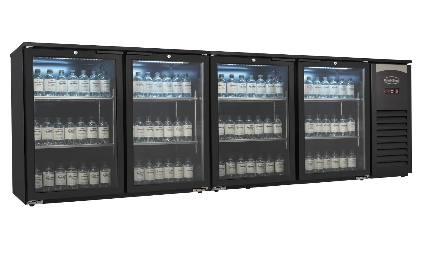 Backbar Cooler 4 Glass Doors Black